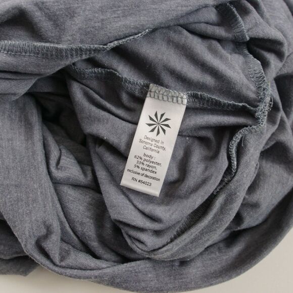 Athleta Topanga Gray Knit Tee Dress Ruched Womens Sz M Tall Style 439157 - Picture 6 of 6